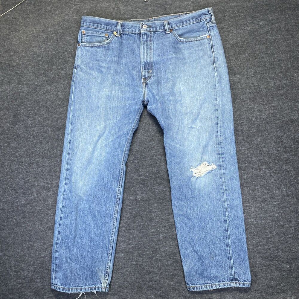 Levi's VTG 505 Mens Size 40x30 Distressed Classic Blue Denim Faded Jeans Y2K